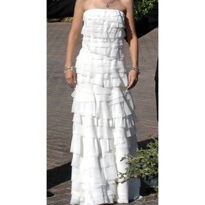 Ann Taylor Ivory Silk Strapless Formal Gown